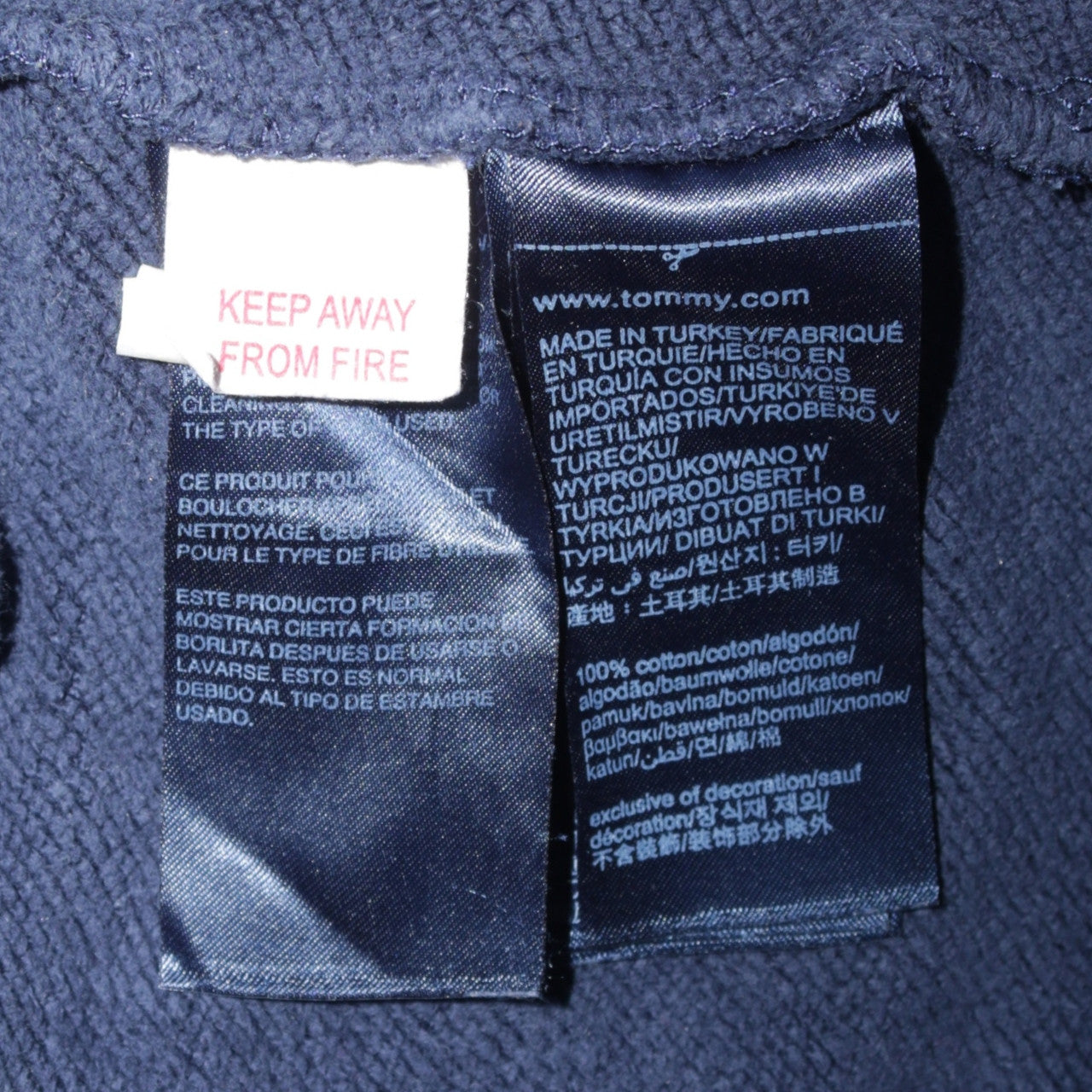 Tommy Jeans Men’s Blue Pullover Hoodie L Logo Cotton Casual