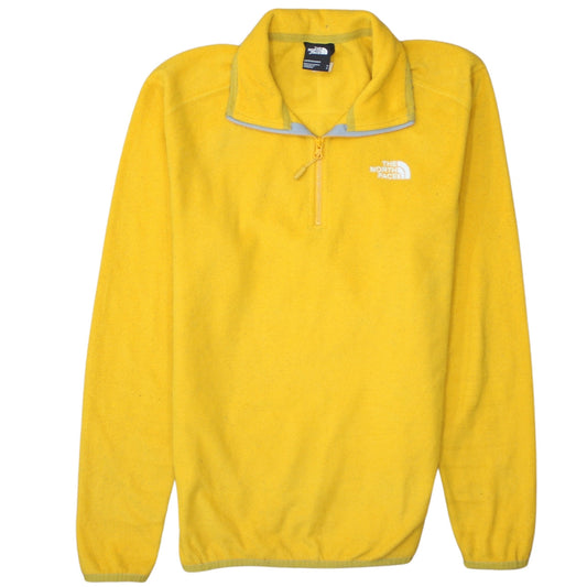 The North Face Men's Yellow Fleece 1/4 Zip Pullover Sweatshirt S