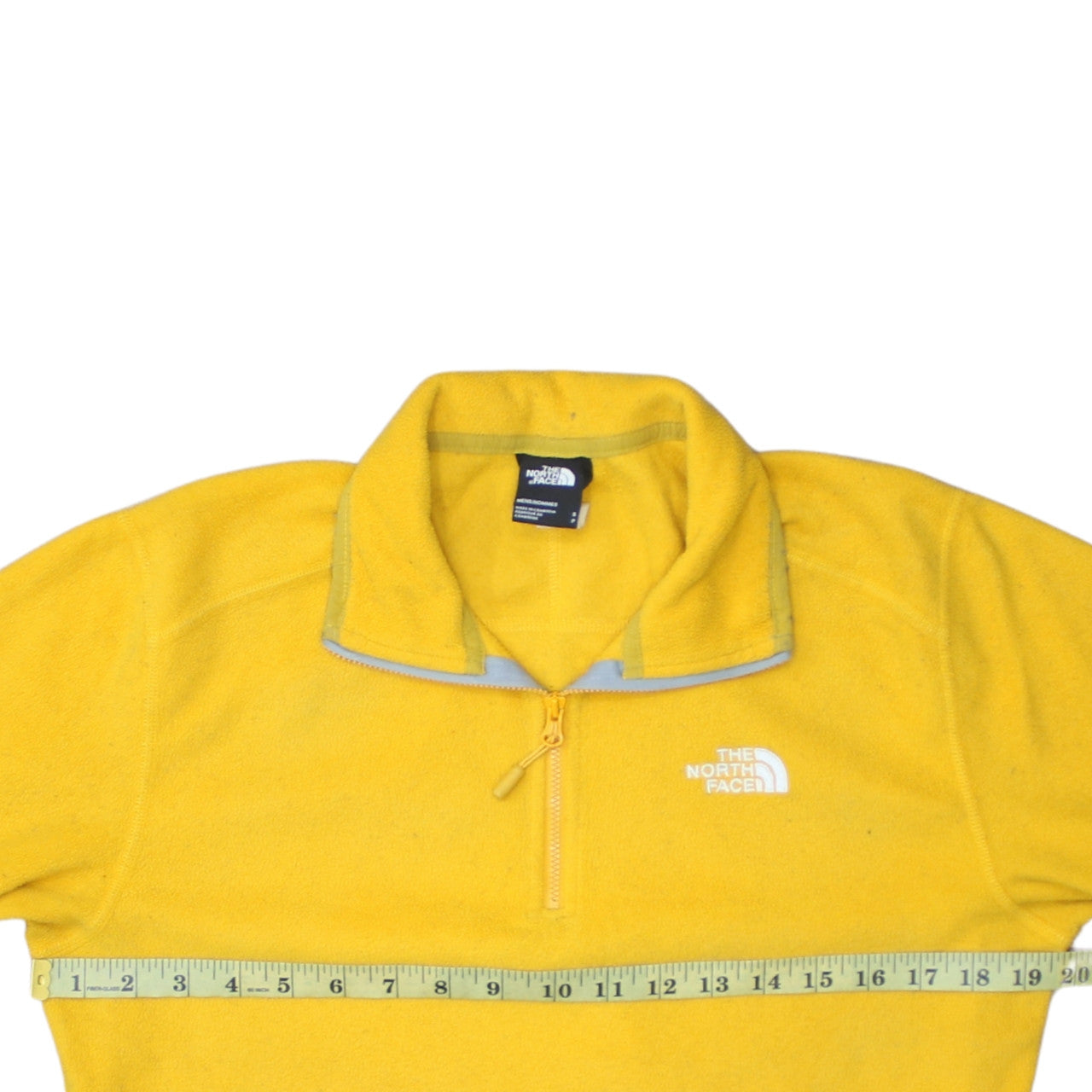 The North Face Men's Yellow Fleece 1/4 Zip Pullover Sweatshirt S