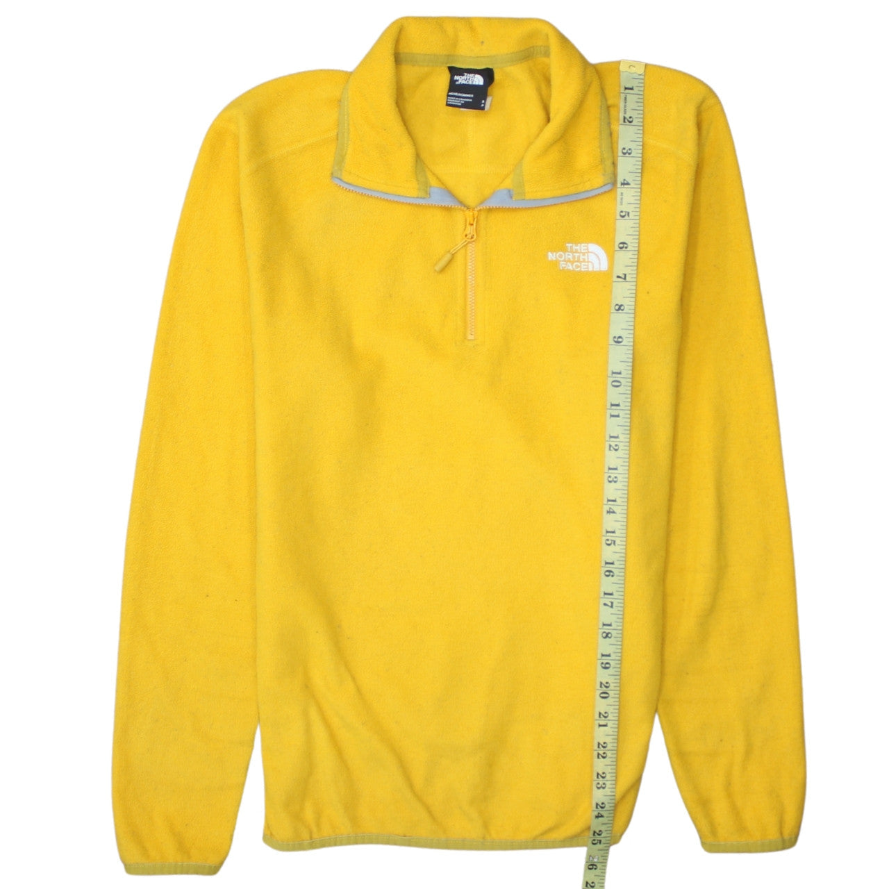 The North Face Men's Yellow Fleece 1/4 Zip Pullover Sweatshirt S