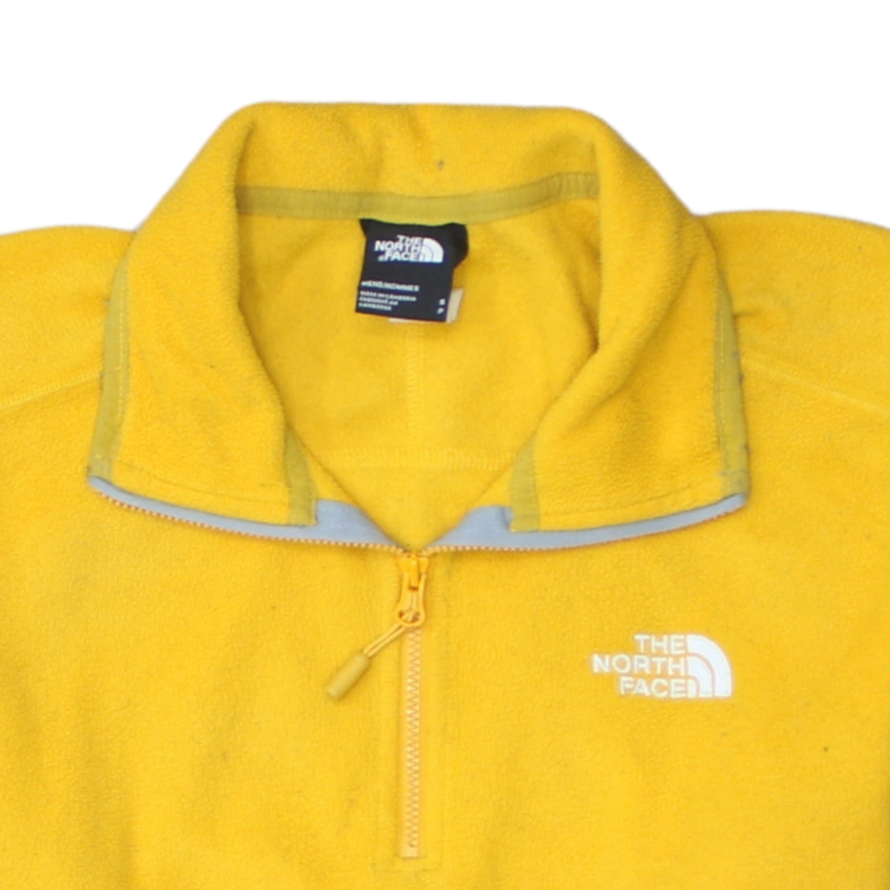 The North Face Men's Yellow Fleece 1/4 Zip Pullover Sweatshirt S