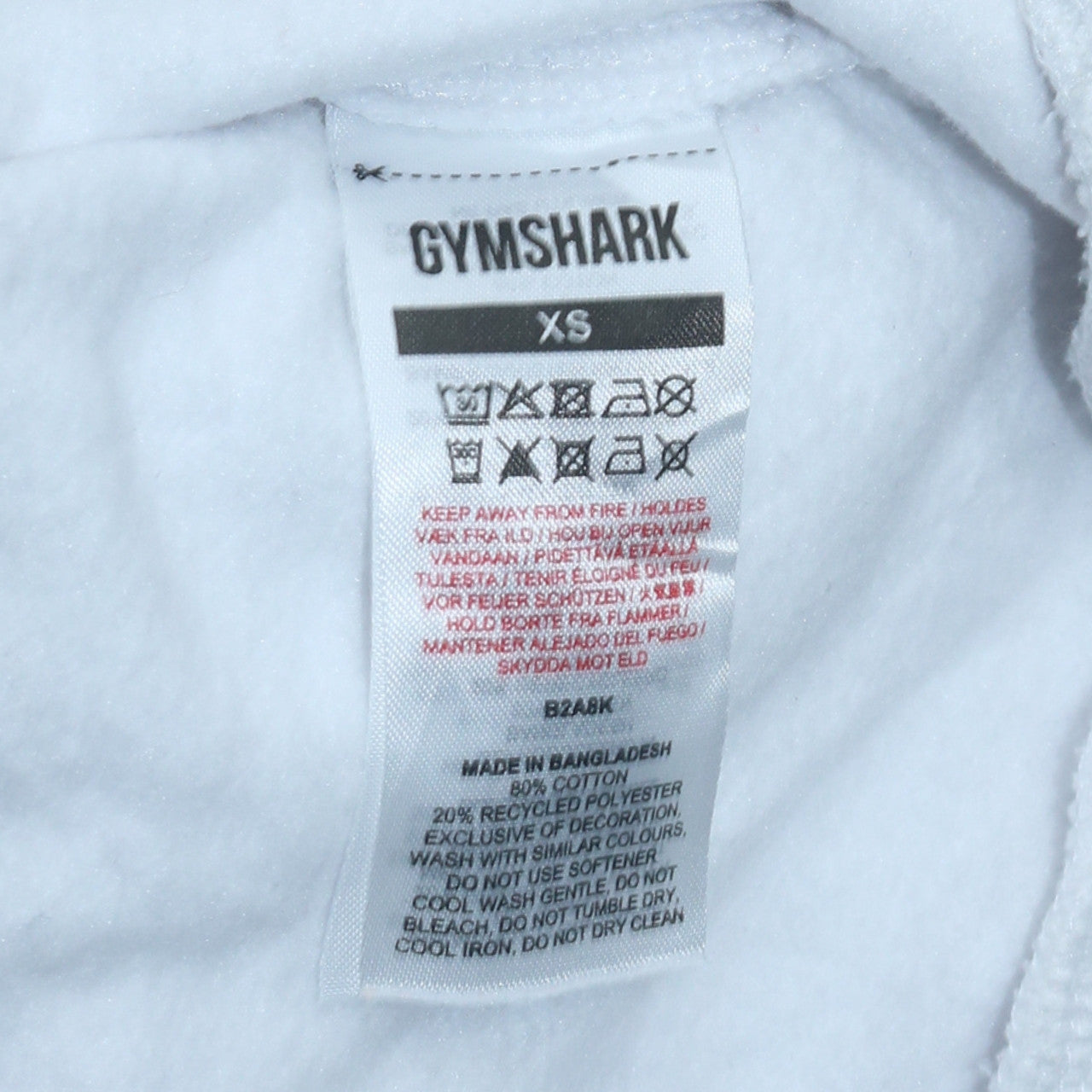 Gymshark Men's White XS Crew Neck Pullover Sweatshirt