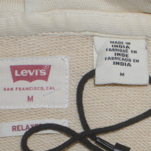 Levi’s Women Beige Pullover Hoodie Medium Relaxed Fit Sweatshirt