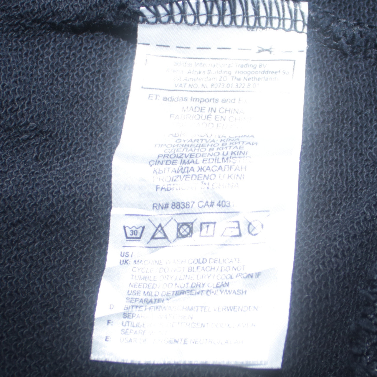 Adidas Women Black Multicoloured Hoodie Size 8 Pullover Logo Hooded