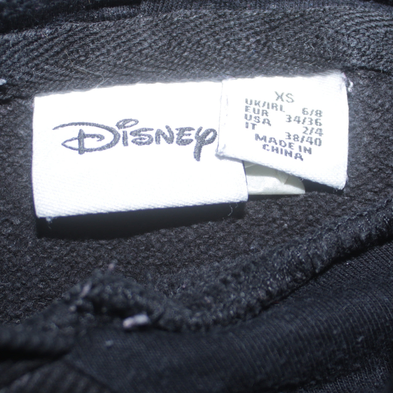 Disney Primark Women's Black Mickey Mouse Pullover Hoodie XS