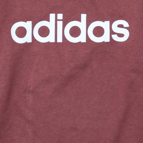 Adidas Womens Burgundy Crew Neck Pullover Sweatshirt Size L
