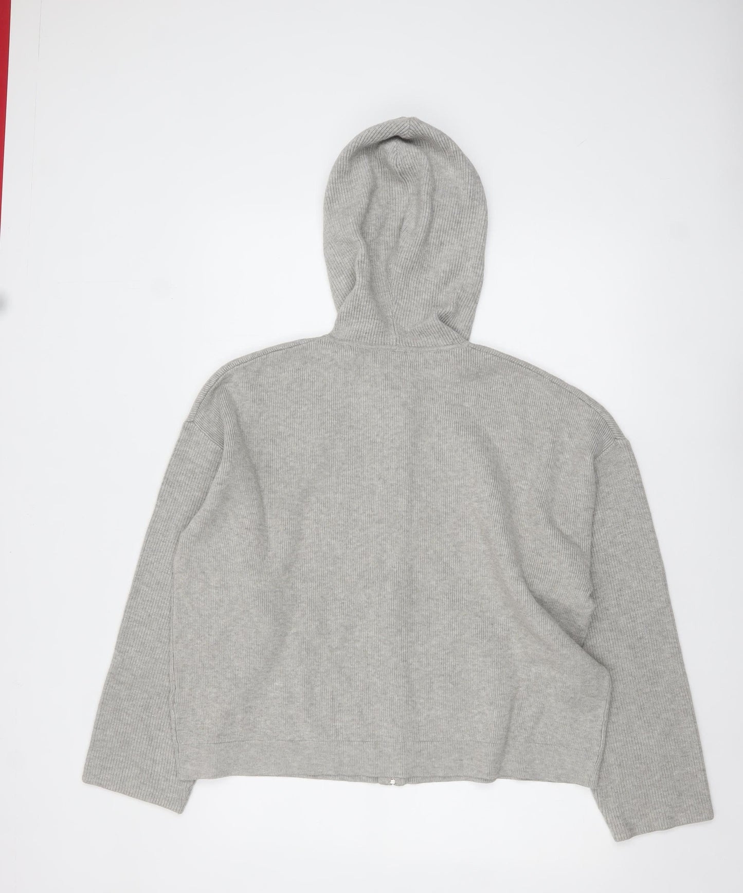 Marks and Spencer Women Grey Full Zip Hooded Cardigan XL Knit