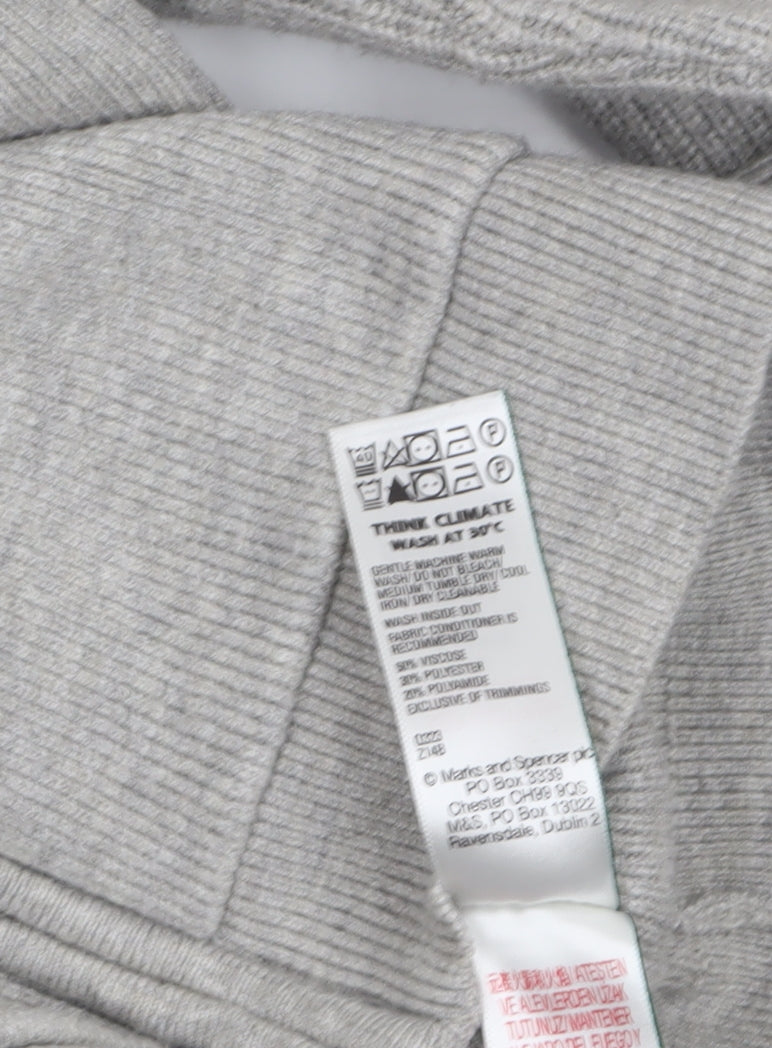 Marks and Spencer Women Grey Full Zip Hooded Cardigan XL Knit