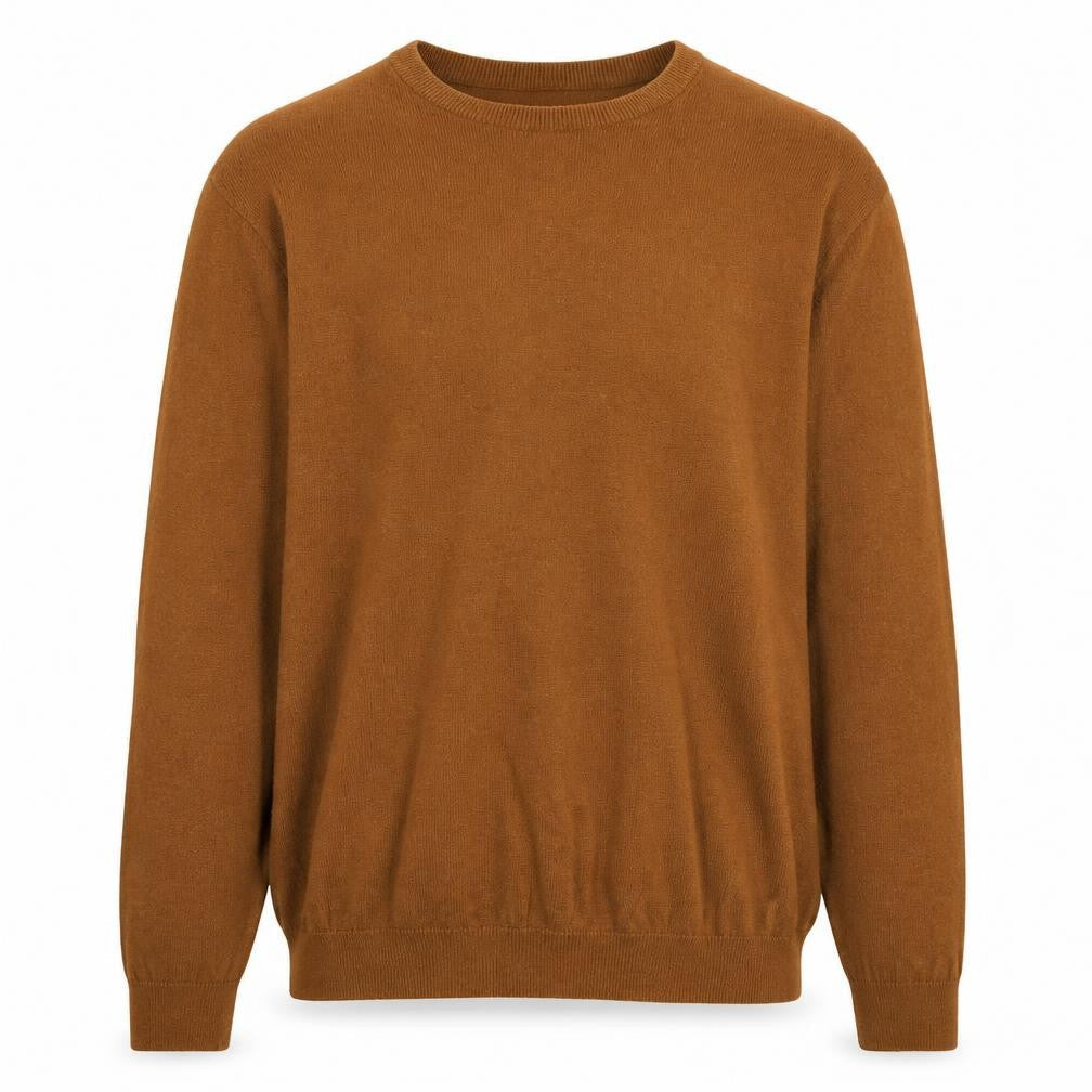 ACW85 Men's Brown Cotton Crew Neck Jumper M