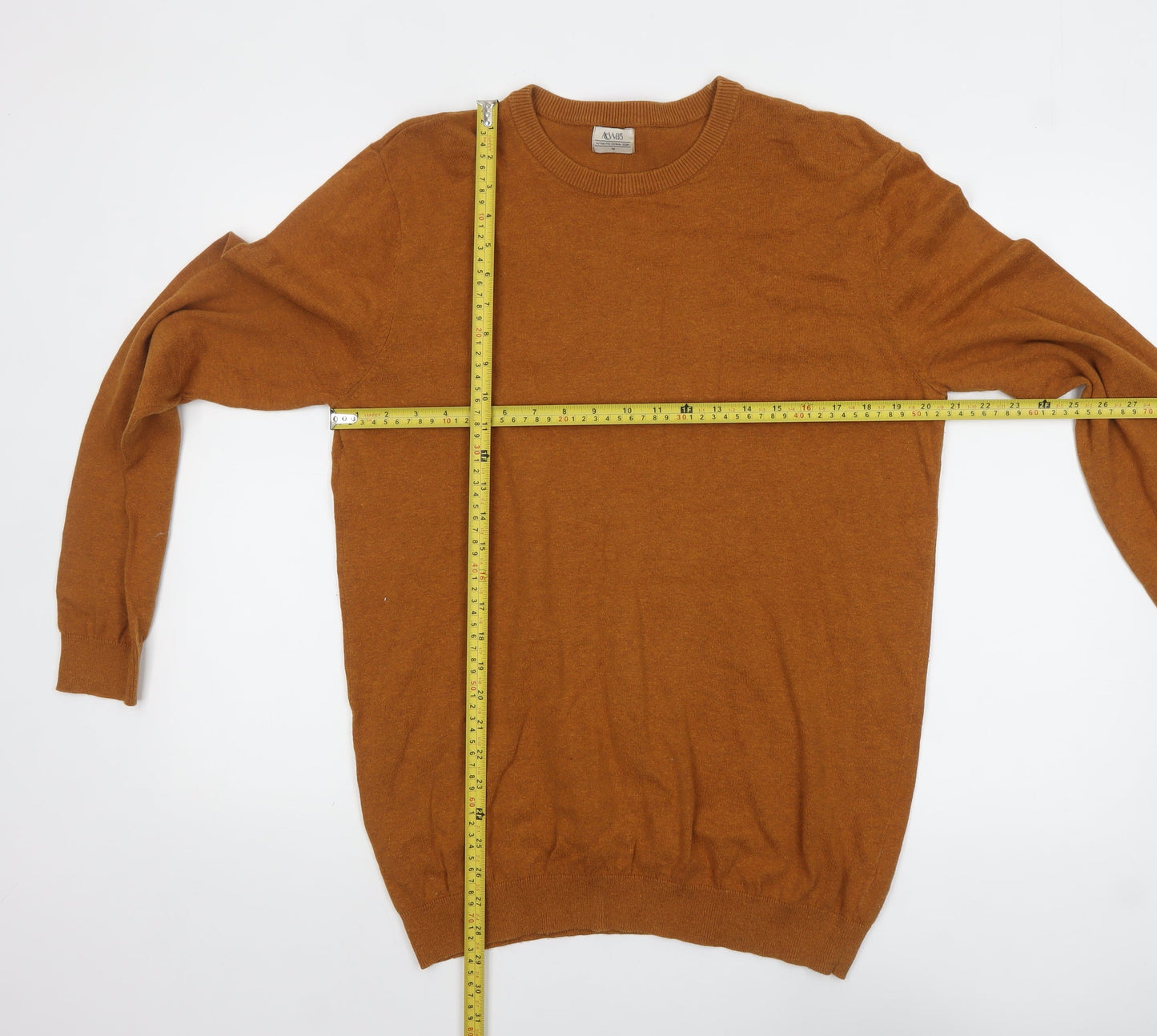 ACW85 Men's Brown Cotton Crew Neck Jumper M