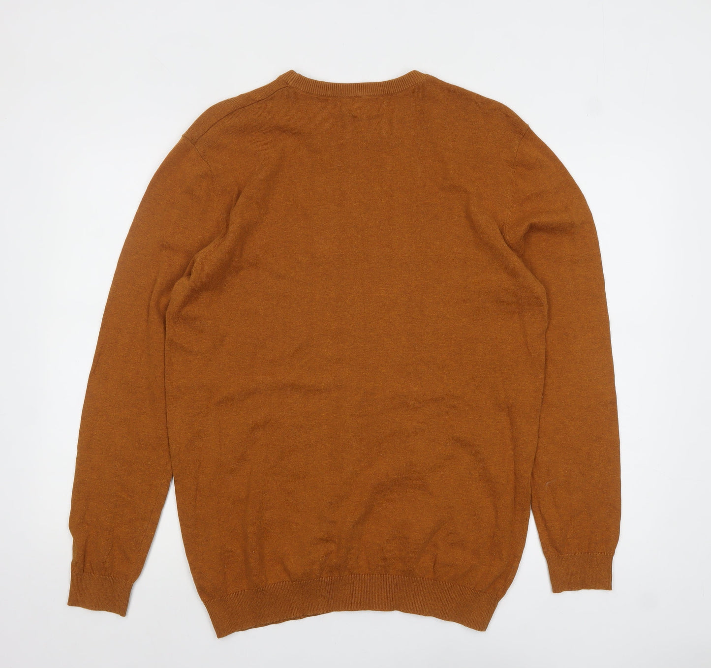 ACW85 Men's Brown Cotton Crew Neck Jumper M