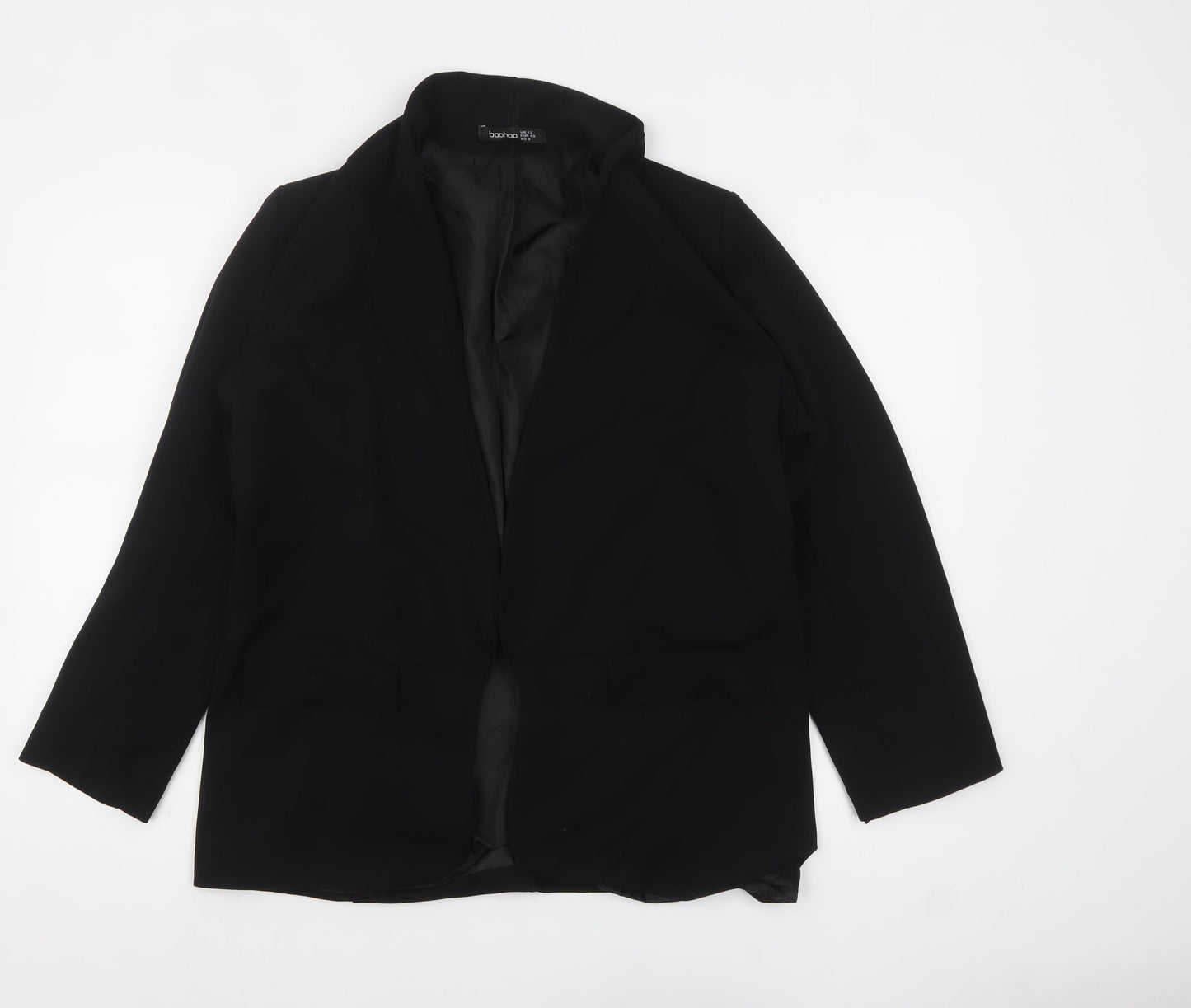Boohoo Women's Black Blazer Jacket Size 12 Tailored Workwear