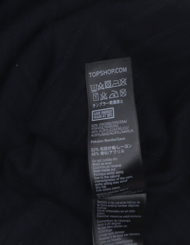 Topshop Women’s Black Knit Bodycon Midi Dress Size 8