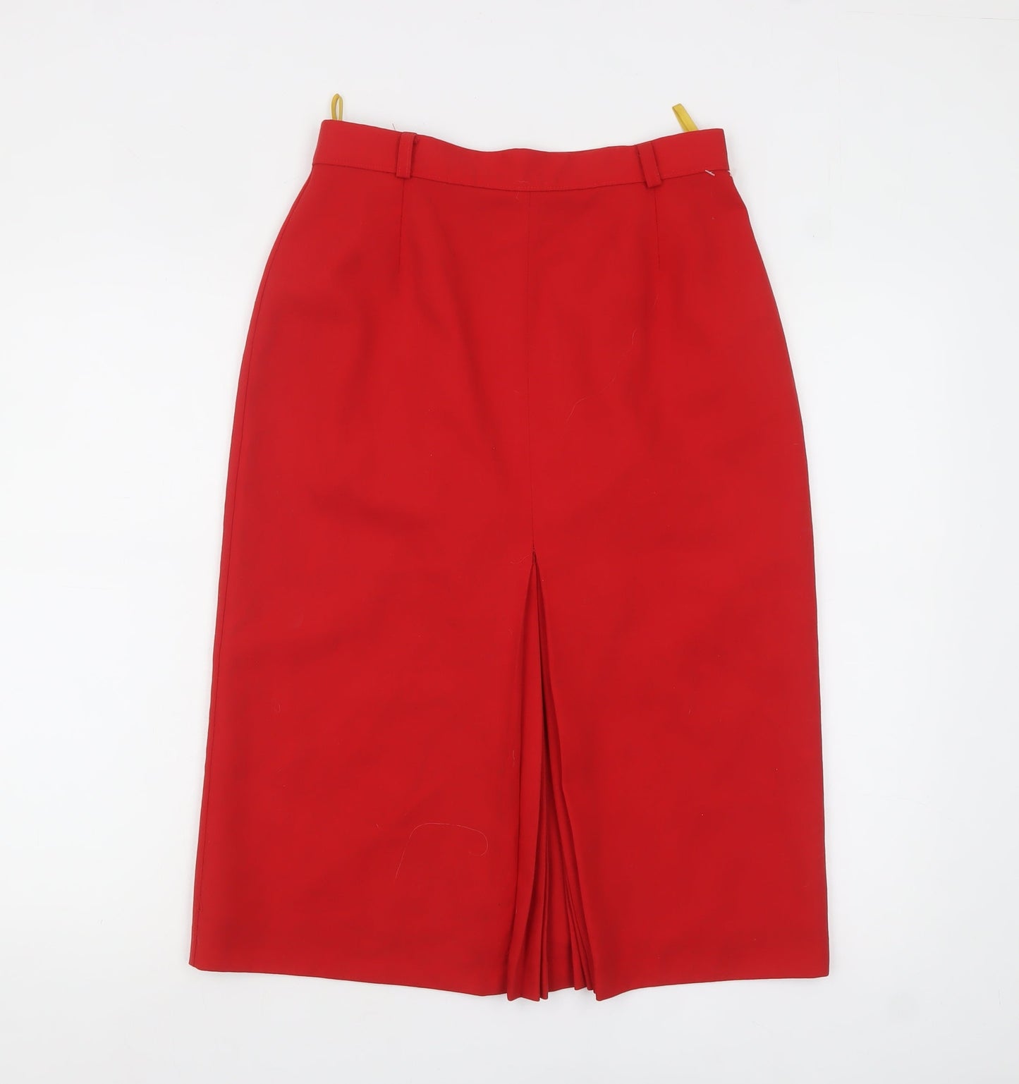 C&A Women's Red Knee Length Pencil Skirt Size 14 Polyester Twill