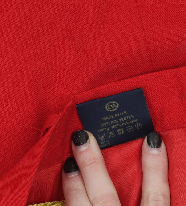 C&A Women's Red Knee Length Pencil Skirt Size 14 Polyester Twill