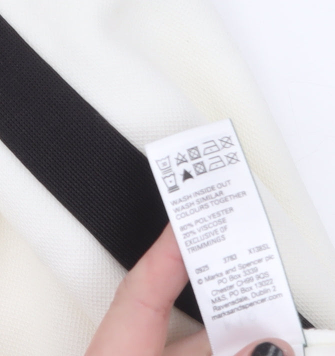 Marks and Spencer Women’s Ivory Straight Leg Trousers Size 20 Short