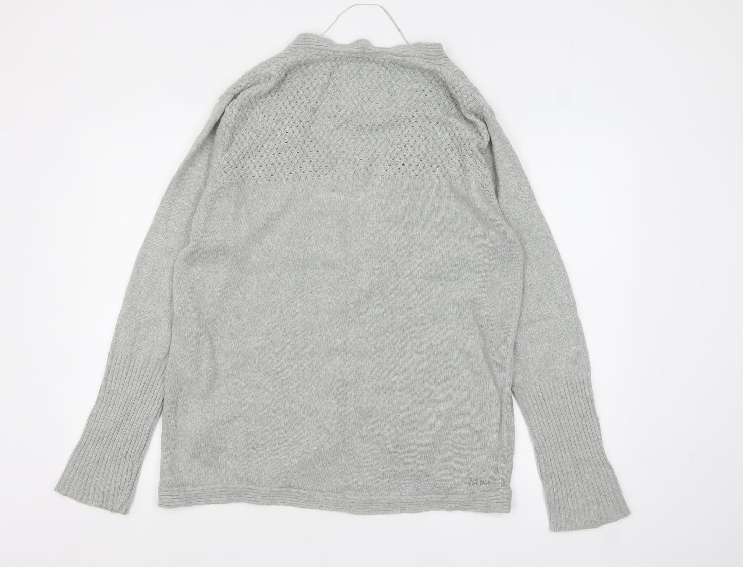 Fat Face Women Grey Size 18 Open Front Knit Cardigan