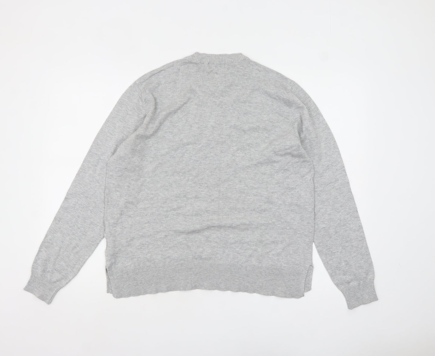 H&M Women Grey Crew Neck Knit Pullover Jumper Size 12