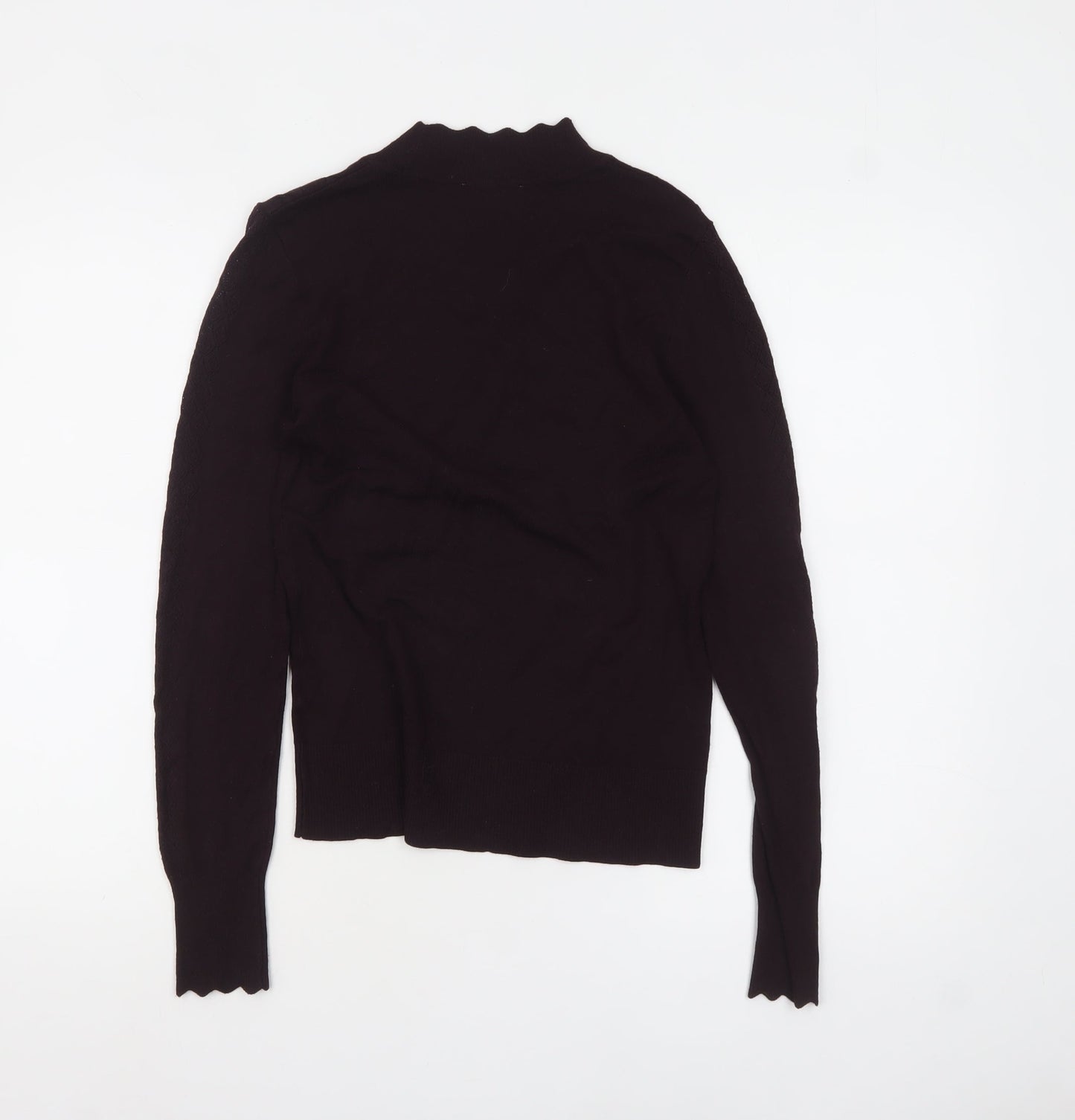 Warehouse Women’s Black Mock Neck Long Sleeve Knit Jumper Size 8