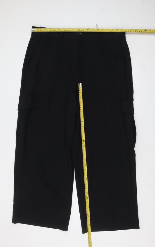 Marks and Spencer Women Black Cargo Trousers Size 20 Regular