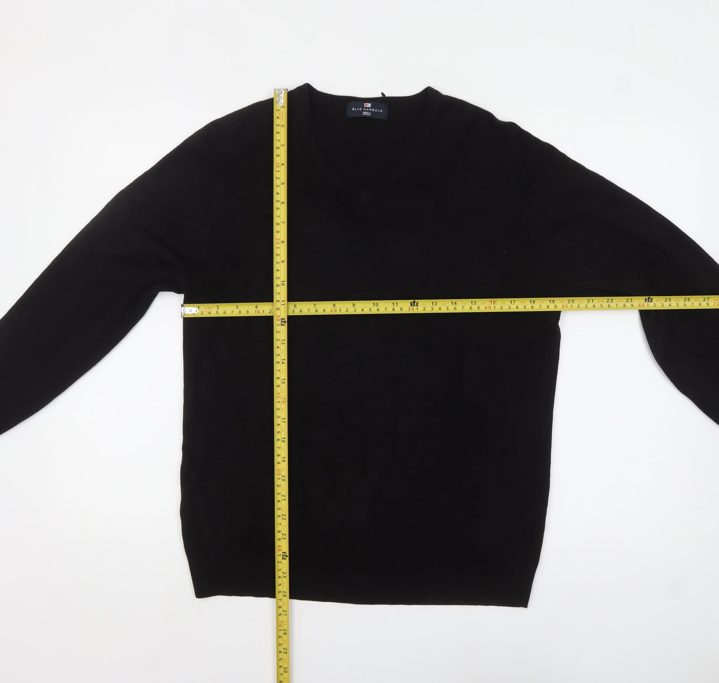 Marks and Spencer Men's Black V-Neck Acrylic Jumper Medium Regular Fit
