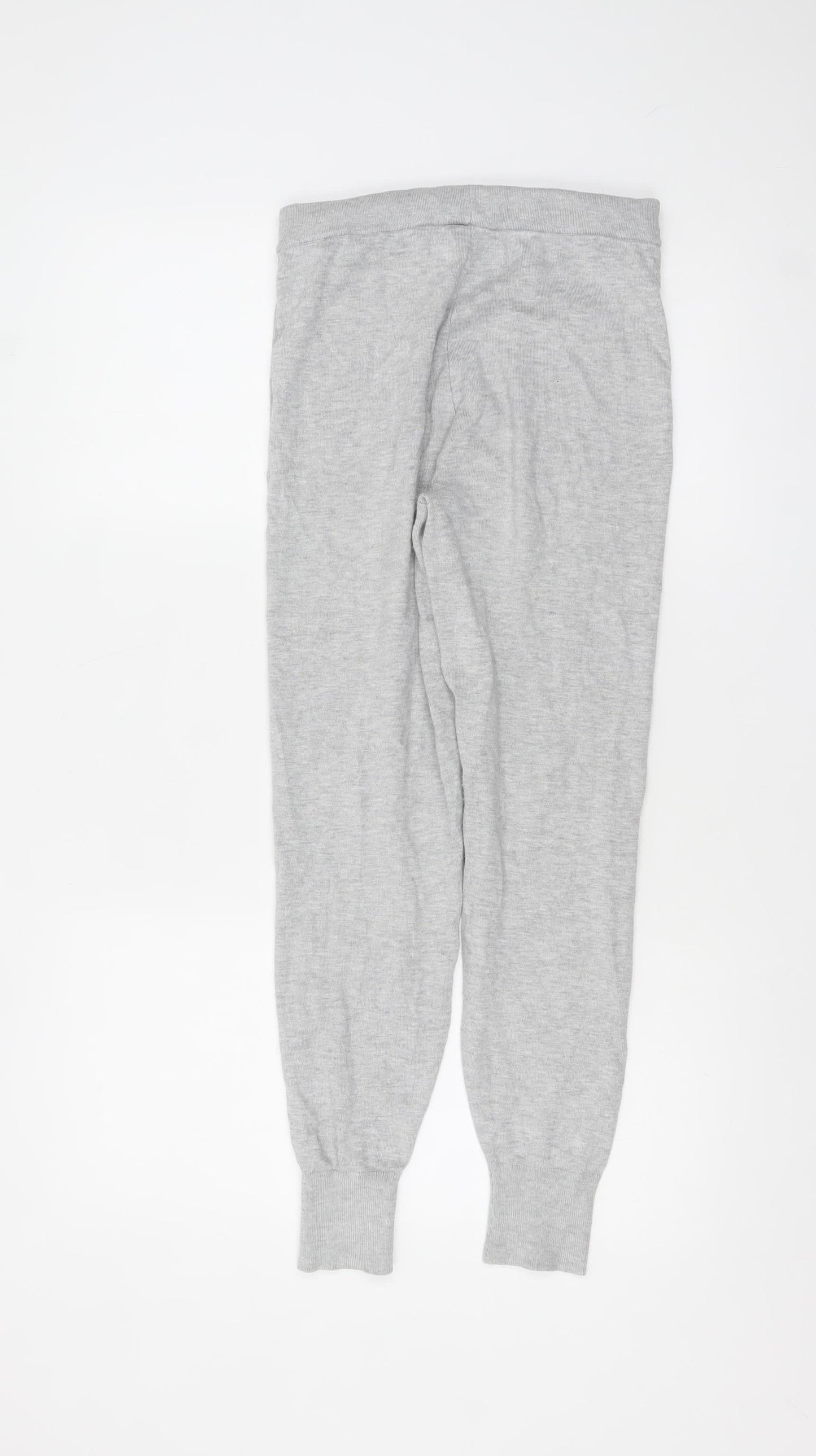 Oasis Women Grey XS Knit Jogger Trousers with Drawstring Waist