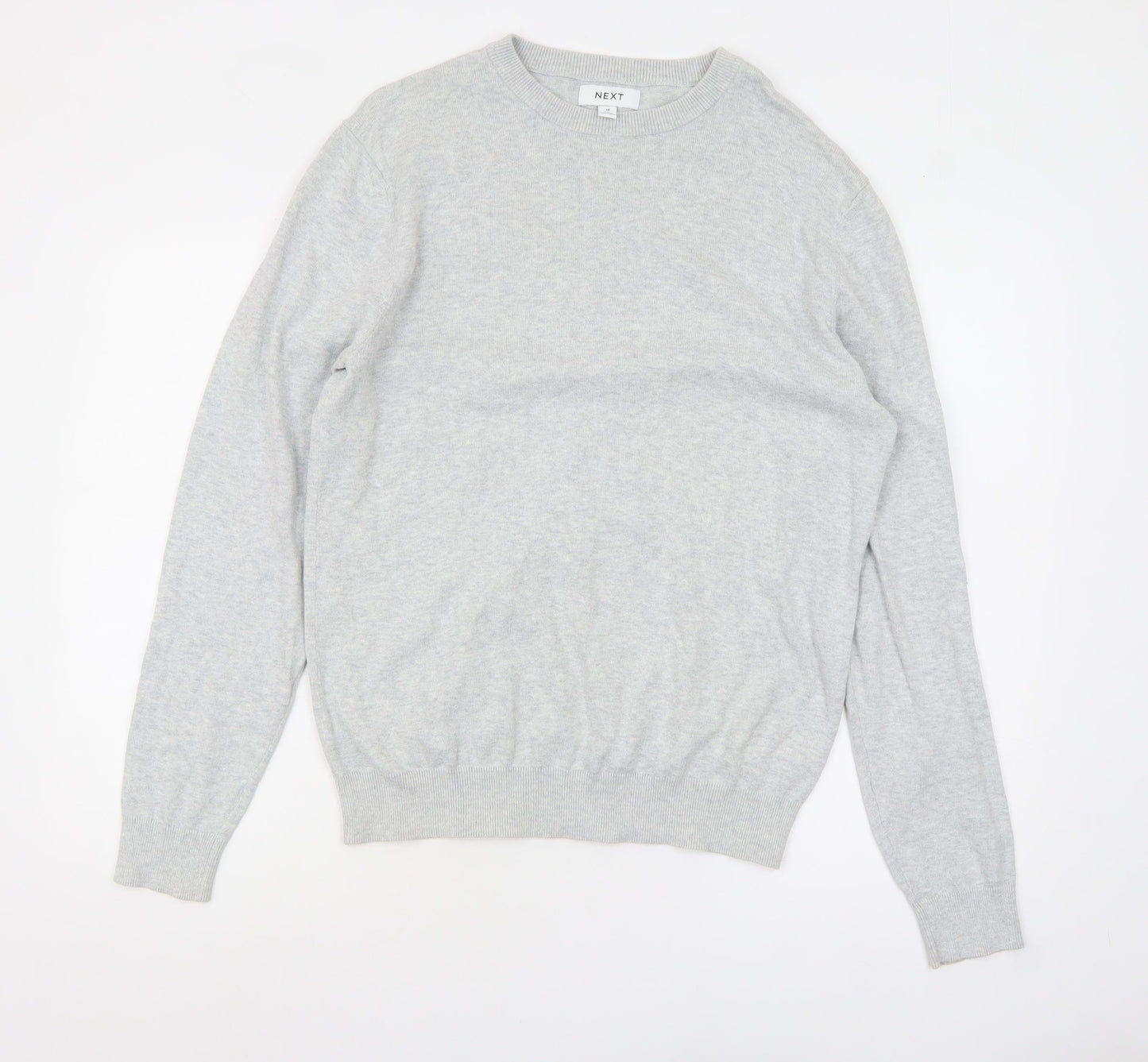 Next Men's Grey Cotton Crew Neck Jumper Size M