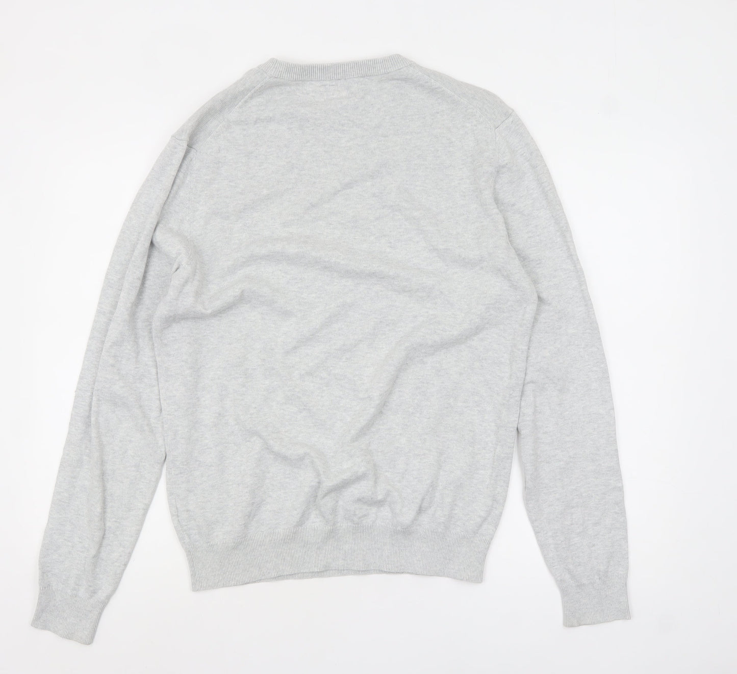 Next Men's Grey Cotton Crew Neck Jumper Size M