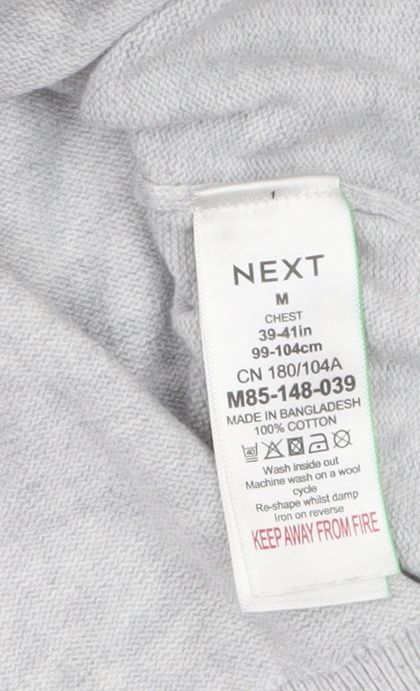 Next Men's Grey Cotton Crew Neck Jumper Size M