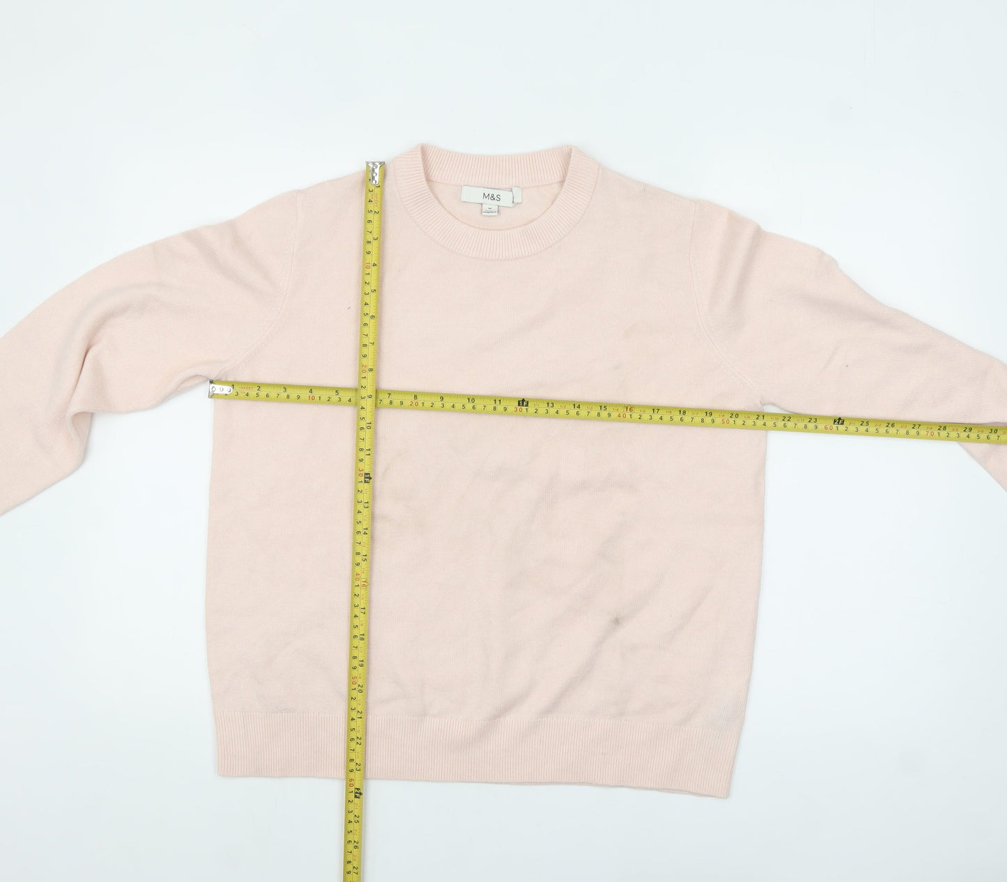 Marks and Spencer Womens Pink Crew Neck Wool Blend Jumper M