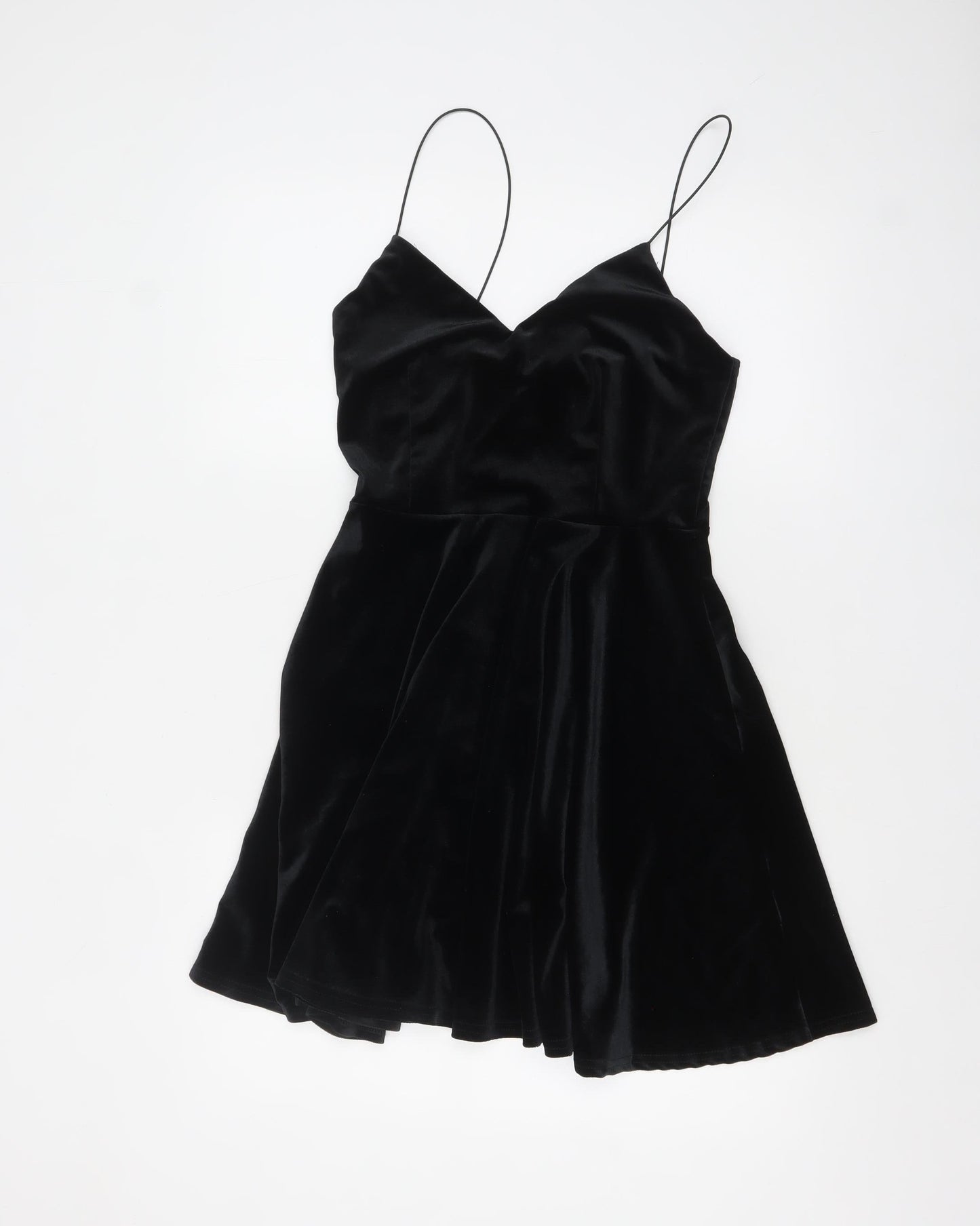 New Look Women's Black Velvet Slip Dress Size 12 Partywear