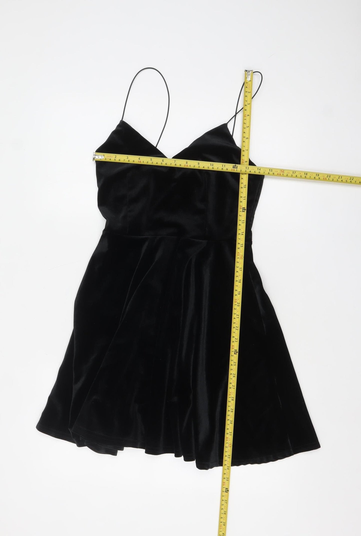 New Look Women's Black Velvet Slip Dress Size 12 Partywear
