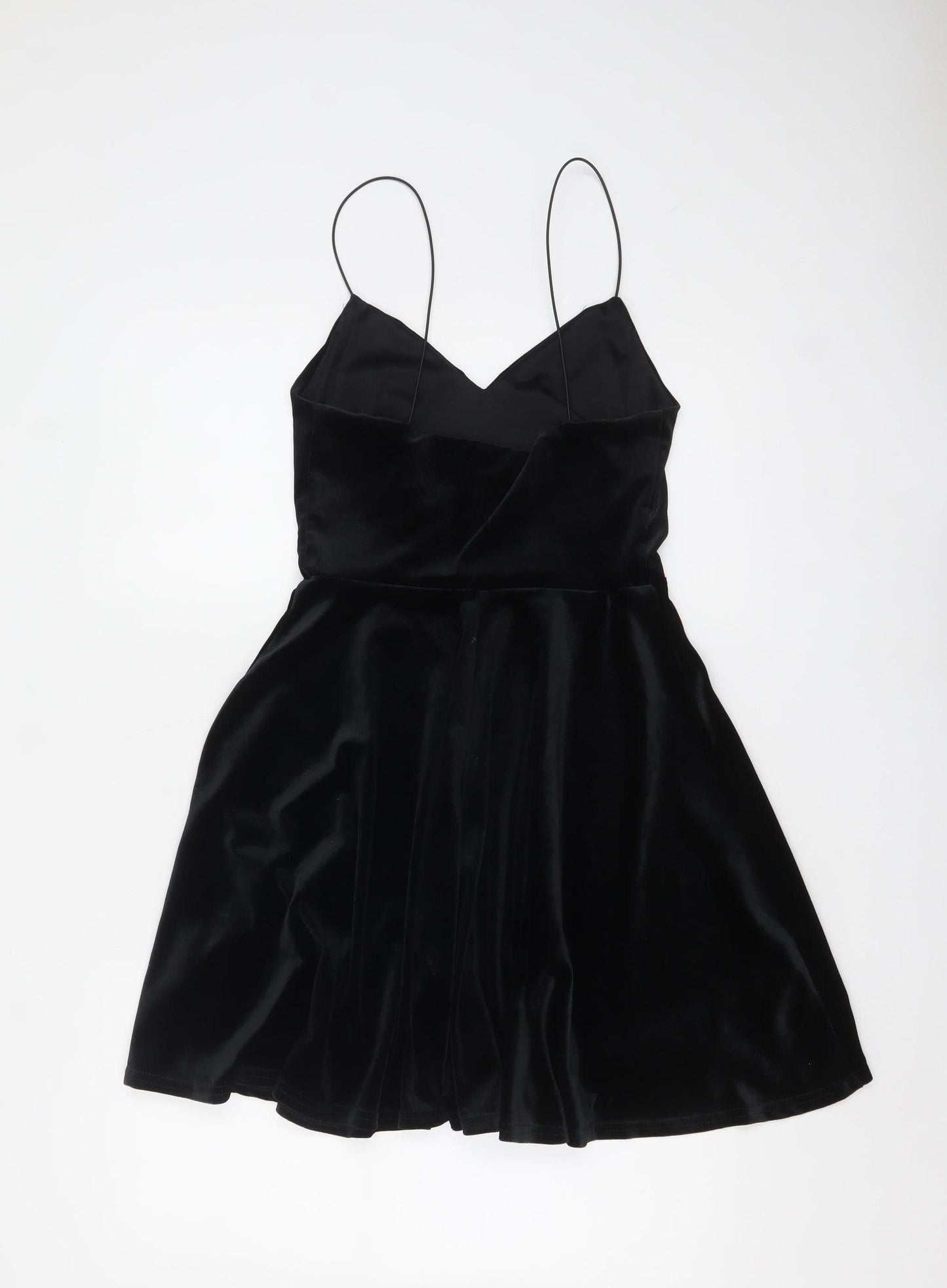 New Look Women's Black Velvet Slip Dress Size 12 Partywear