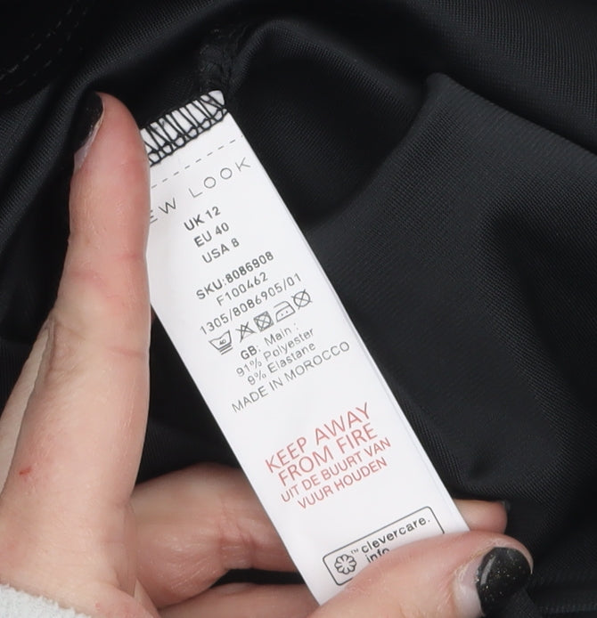 New Look Women's Black Velvet Slip Dress Size 12 Partywear