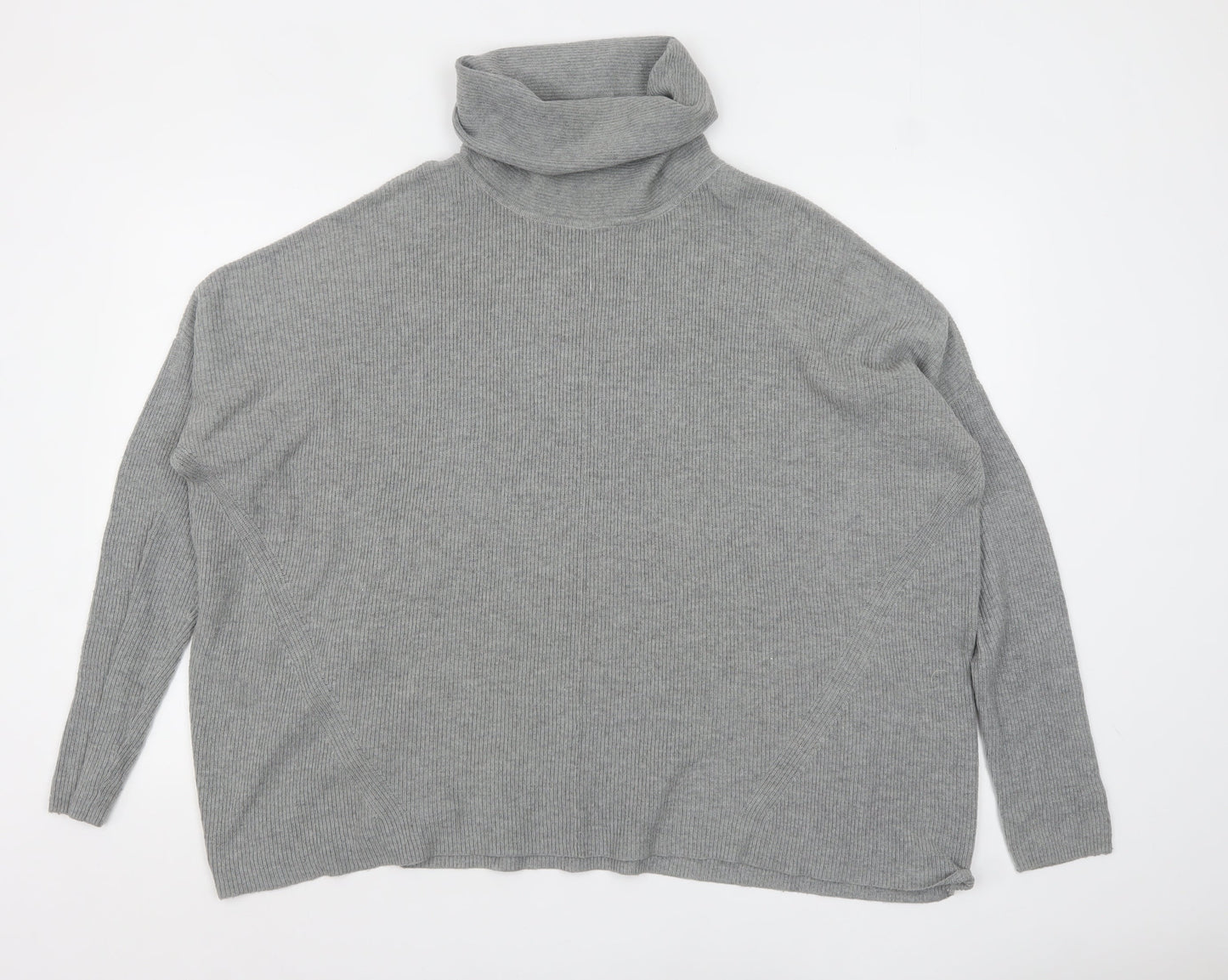 Warehouse Women Grey Roll Neck Long Sleeve Knit Jumper Size 12