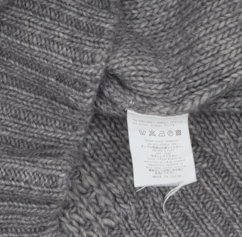 Le Mont St Michel Womens Grey Cable-Knit Acrylic Alpaca Jumper M
