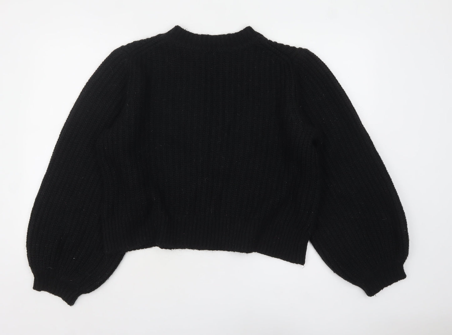 Boden Women's Black Chunky Knit Crew Neck Pullover Jumper Size L