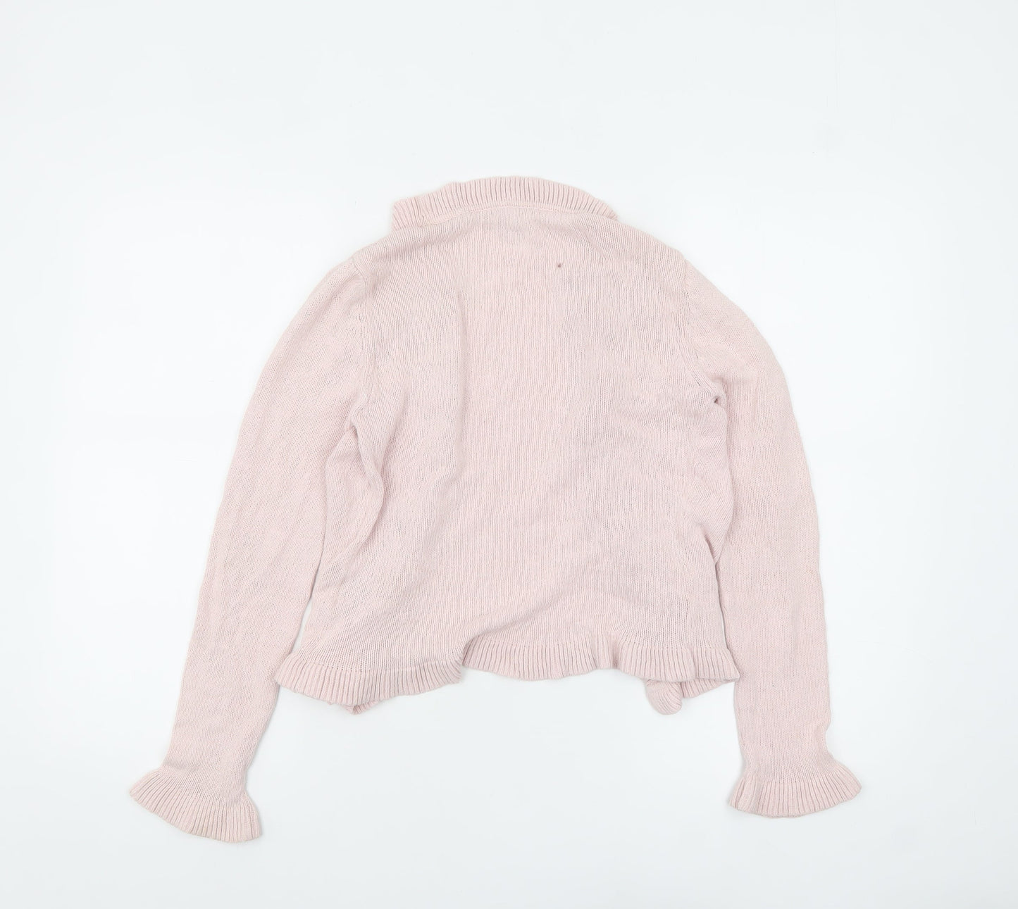 Marks and Spencer Per Una Women's Pink Ruffle Cardigan Size S