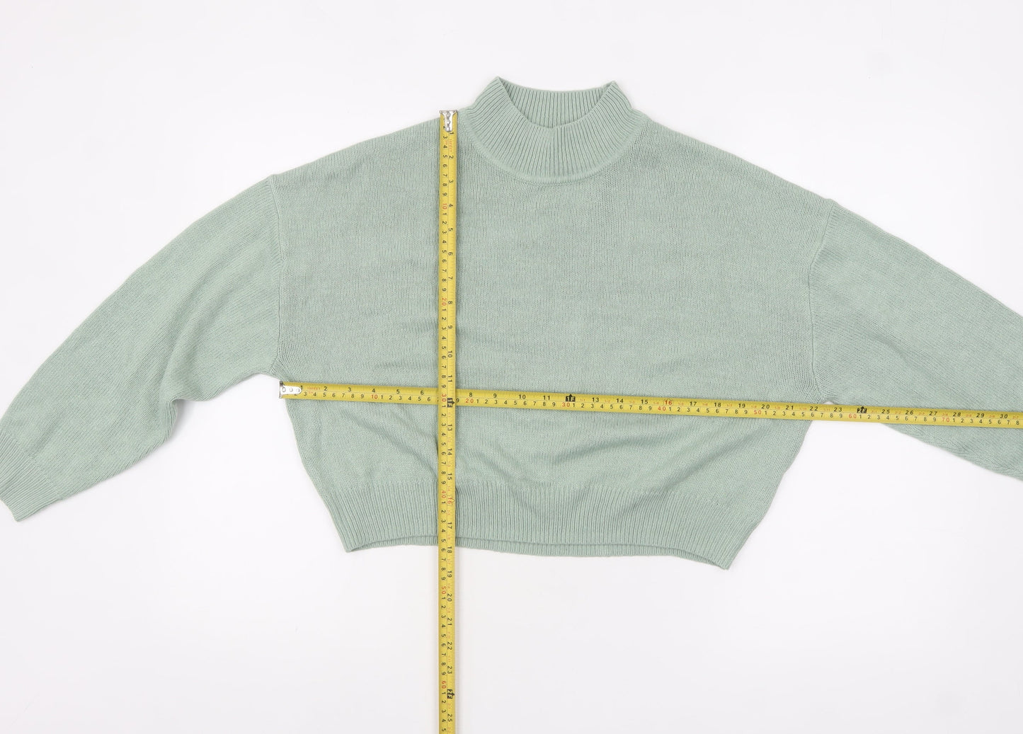 H&M Divided Women’s Green Mock Neck Knit Jumper Size 12