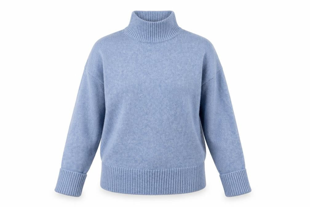 ASOS DESIGN Women's Blue Mock Neck Knit Jumper XS