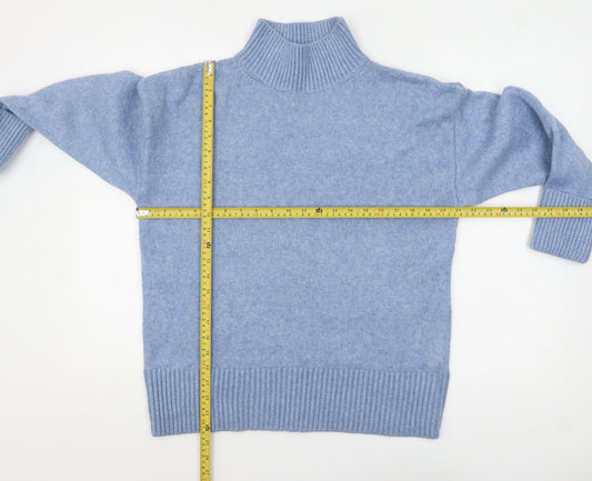 ASOS DESIGN Women's Blue Mock Neck Knit Jumper XS