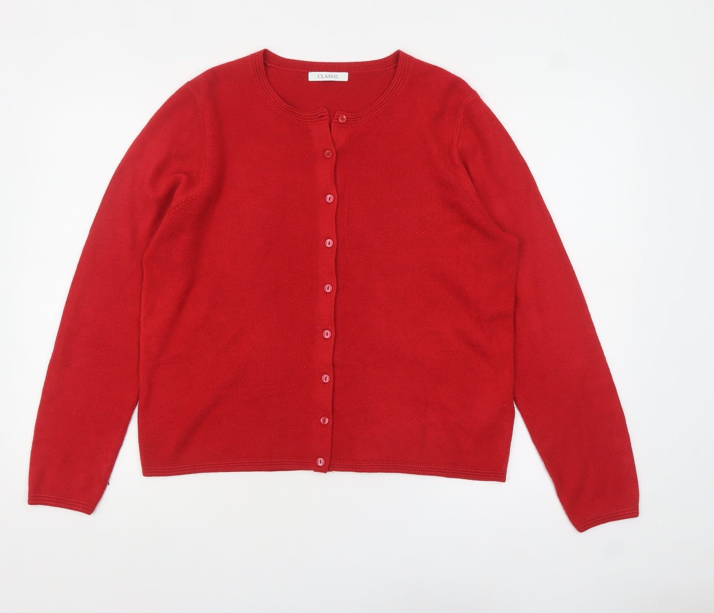 Marks and Spencer Women Red Size 14 Cardigan Knit Jumper