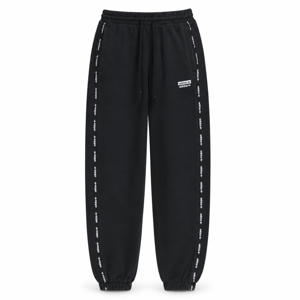 Front view of adidas women’s black xs sweatpants elastic waist tapered joggers