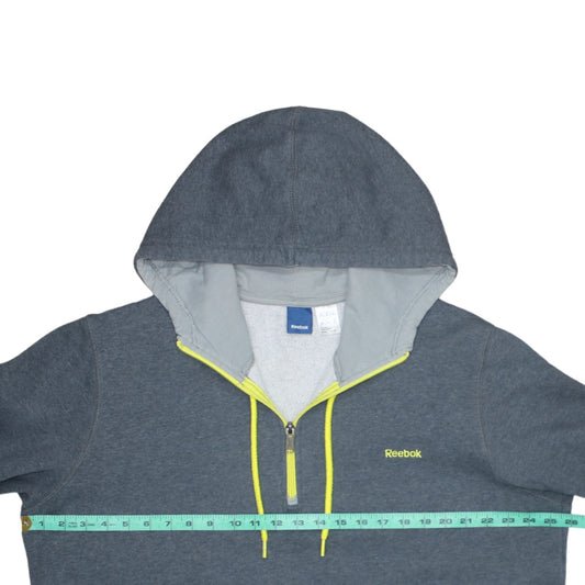 Reebok Men's Grey 2XL 1/2 Zip Hooded Sweatshirt