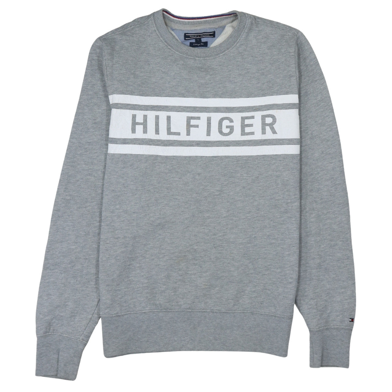 Tommy Hilfiger Men's Grey Logo Sweatshirt Small Classic Fit