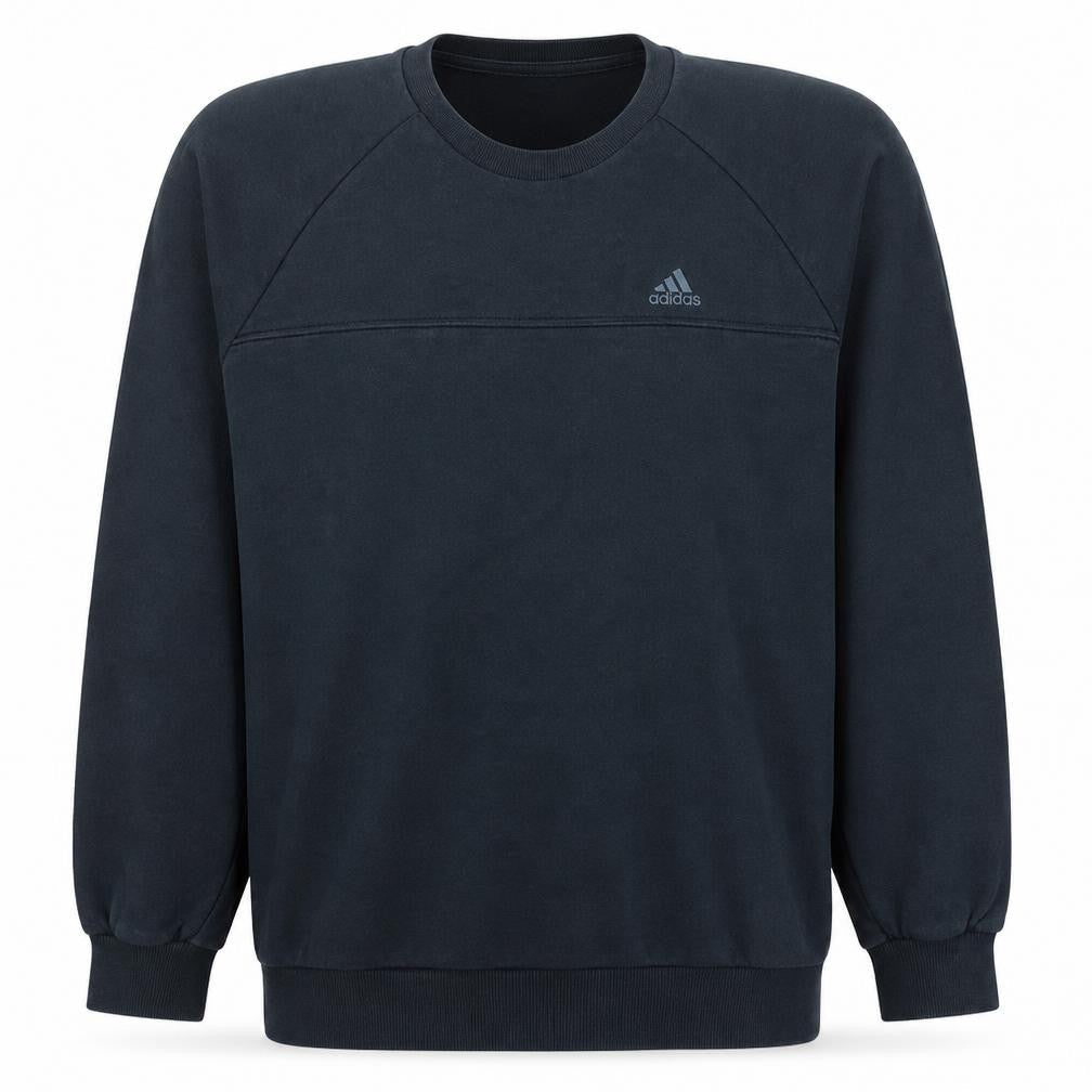 Adidas Mens Black L Pullover Sweatshirt Crew Neck Fleece