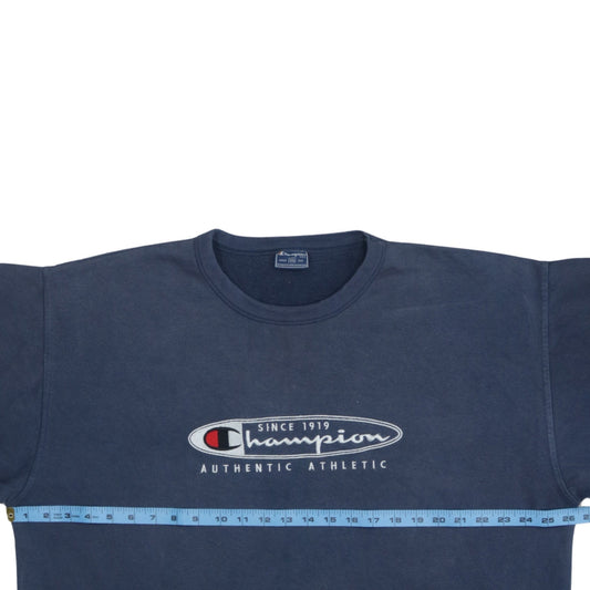 Champion Men's Blue 2XL Pullover Sweatshirt Logo Fleece