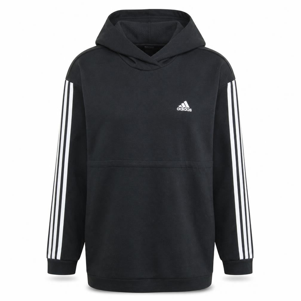Adidas Womens Black Size M 12-14 Pullover Hoodie with Stripes