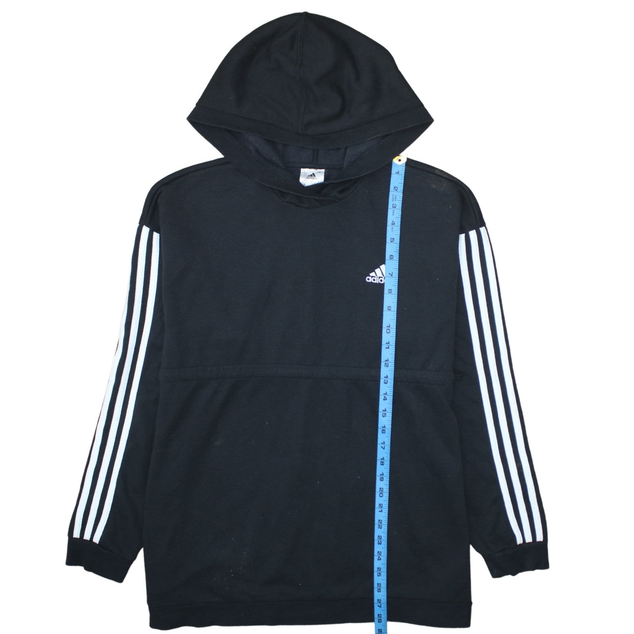 Adidas Womens Black Size M 12-14 Pullover Hoodie with Stripes