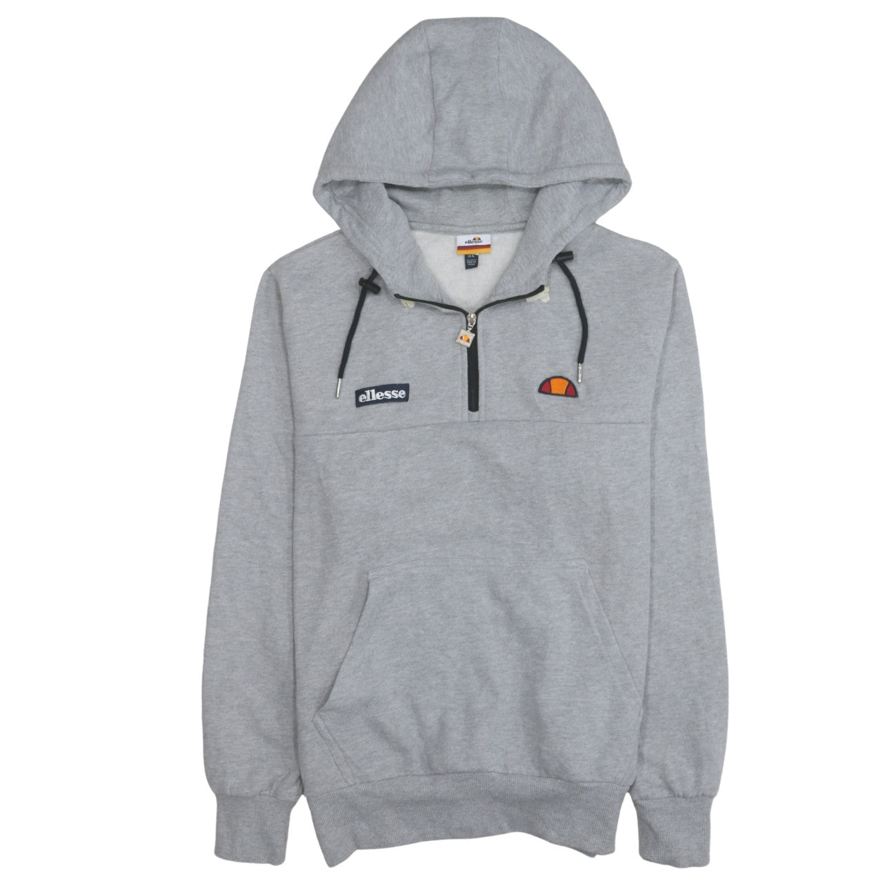 Ellesse Men Grey 1/2 Zip Hoodie L Regular Fit Sports Style